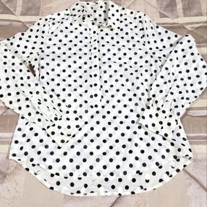 J. Crew semi-sheer polka dot cotton blouse. Size Small. Excellent condition.